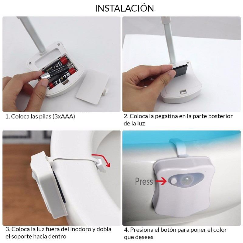 Luz Nocturna con Sensor para Inodoro
